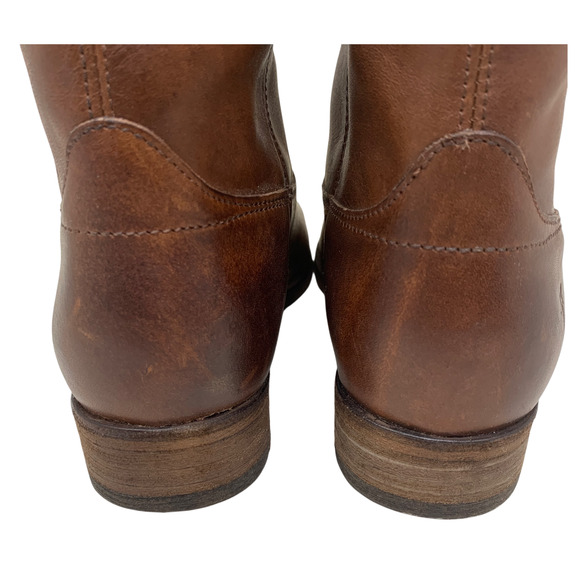 NEW Frye Melissa Button Tall Equestrian Riding Boots Sz 6 Cognac Oiled Leather - Picture 9 of 13